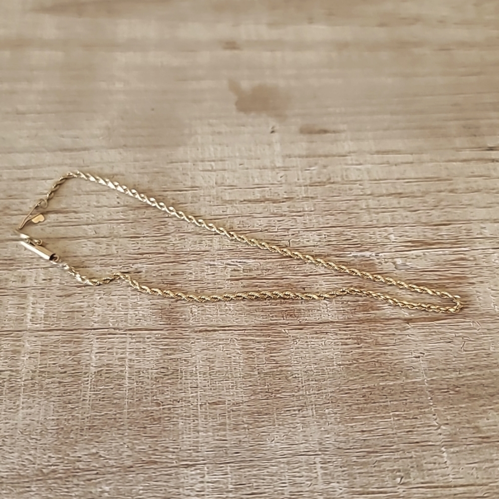 14KT SOLID GOLD ROPE ANKLET/ BRACELET